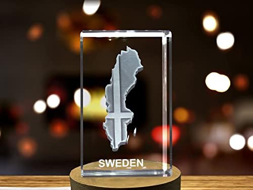 שוודיה תלת מימדית חרוטה גבישים 3D חרוטים על גבי קריסטל שומר/מתנה/תפאורה/אספנות/מזכרת