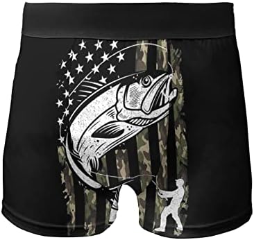 דגל אמריקאי הסוואה לבס דייג תחתוני גברים מתאגרף מתיחה מזדמן קצר תחתונים רכים