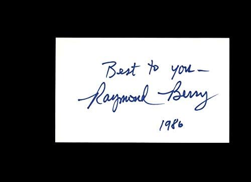 ריימונד ברי 1986 חתום יד 3x5 חתימת כרטיס אינדקס nfl hof baltimore colts