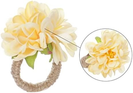 Liuyunqi 6 יחידים בצורת פרחים בצורת מגבות טבעת מפית, מחזיק טבעת מפית חרצית למסיבת חתונה