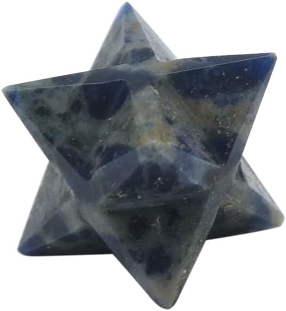 Gagzi Natural Reiki ריפוי קריסטל אבן חן גנרטור אנרגיה רוחנית Sodalite Merkaba Star 8 נקודה 20 עד 25 ממ בערך