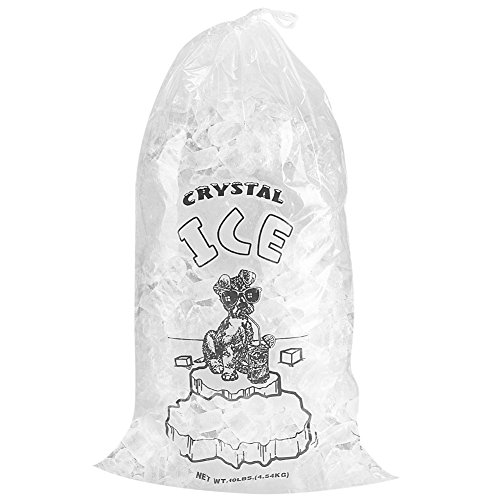 שקיות קרח מסחריות צלולות קריסטל עם משיכה - חזקות במיוחד, ניתנות לשימוש חוזר, ניקוב - פלסטיק במזון