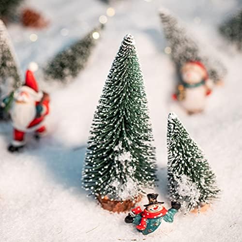 עצי ארז חג המולד באנגו עץ שלג: 4 יחידים מיני עץ חג המולד צלמית שולחן שולחן מלאכותי עץ חג המולד