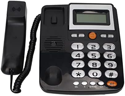 טלפון קווי כבלים לבכורה ביתית, קו LCD עם כפתור גדול, מהירות חיוג טלפון קווי, שיחות חינם של HD, המיועדות לקשישים