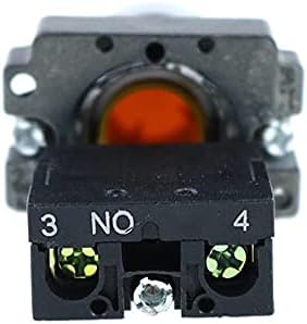 Nunomo 5PCs/Lot XB2-BA51 צהוב רמת עצמית רגעית סומק סומק כפתור 1 N/O מתג לחיצה שטוח החלף טל. Mecanique