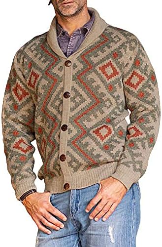 סוודר גברים 2021 מעיל סריגים אופנה רטרו כפתור דש בתוספת גודל כבל סרן קרדיגן הנלי