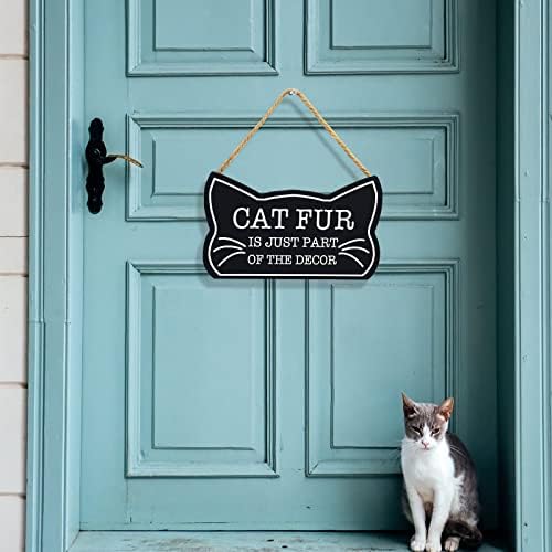 פטזילה חתול סימן מבורך עץ קיר תליית דקור עם תליית חבל מצחיק חתול סימנים עבור בית תפאורה, סימן מבורך עבור