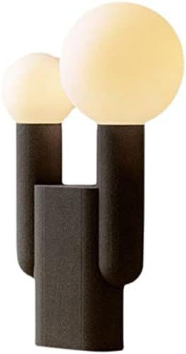 פאר שרף פשוט שחור שחור סלון כפול ראש מנורת שולחן תאורת תאורה לבנה מנורת שולחן חדר שינה של כדור זכוכית