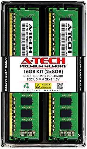 A -Tech 16GB ערכת זיכרון זיכרון זיכרון ל- HP Proliant ML10 V2 - DDR3 1333MHz PC3-10600 ECC UDIMM UDIMM 2RX8 1.5V