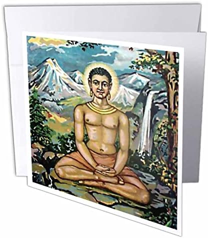 3DROSE MAHATMA BUDDHA מאת רג'ה ראבי ורמה וינטג 'אמנות הודית בודהיסט. - כרטיסי ברכה