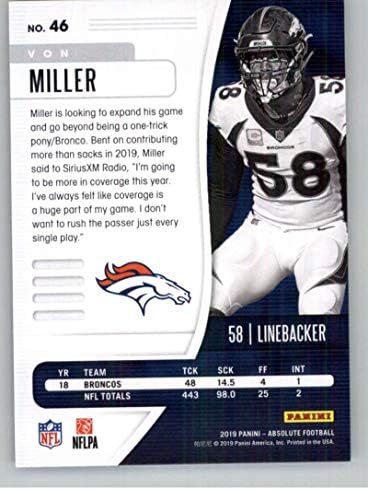 2019 Absolute 46 Von Miller Denver Broncos NFL Football Card
