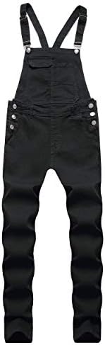 סרבל סינר ג ' ינס דרזופ לגברים סרבל בכושר דק עם כיסים אופנה רטרו