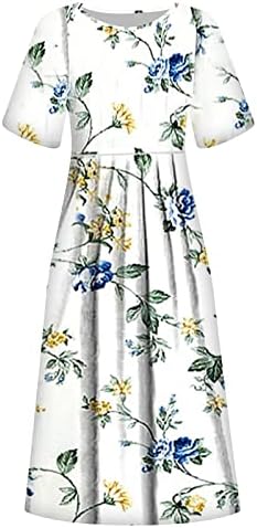 שמלות קיץ לנשים 2023 אופנה קז ' ואל מודפסת שרוול קצר 2022 שמלות שמלת כיס