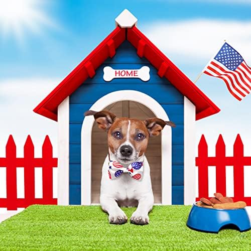 16 יח ', 4 ביולי קיץ קיץ חיית מחמד עניבת צווארון עניבת צווארון, דגל אמריקאי כלב קשרי קשת קשרי פרו