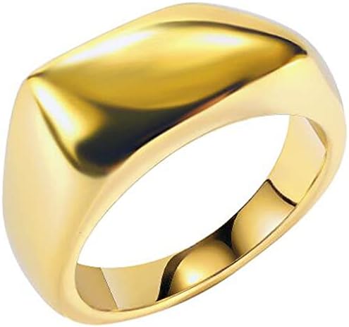נירוסטה סדיר גיאומטרי חותם סגנון נישואים הצהרת הבטחת זרת טבעת