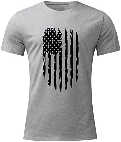 חולצות טריקו פטריוטיות של Beuu לגברים, וינטג 'במצוקה דגל אמריקאי חולצת טריקו