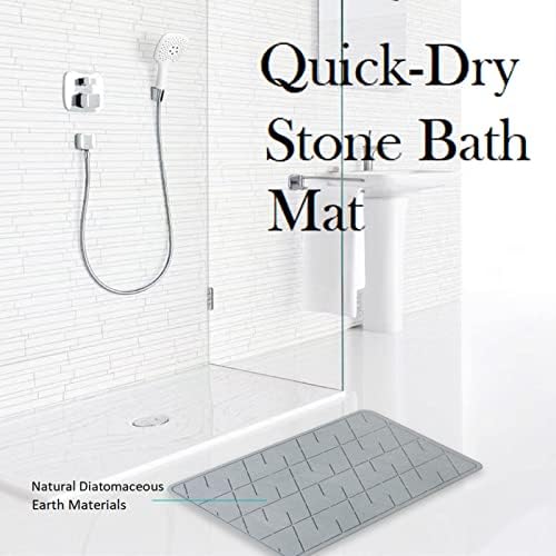 UKIA - מחצלת אמבטיה אבן, מחצלת מקלחת אדמה דיאטומית, מחצלת ייבוש מהירה ללא הרצפה לדלפק מטבח ורצפת אמבטיה, מחצלת