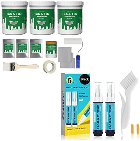 Nadamoo Black Grout Grout Pen + Tube and Tile Refinishing 3kg