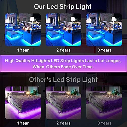 אורות רצועת LED חכמים של 32.8ft RGB, סנכרון מוסיקה סנכרון צבע אורות LED רצועה לחדר טלוויזיה Tiktok Party