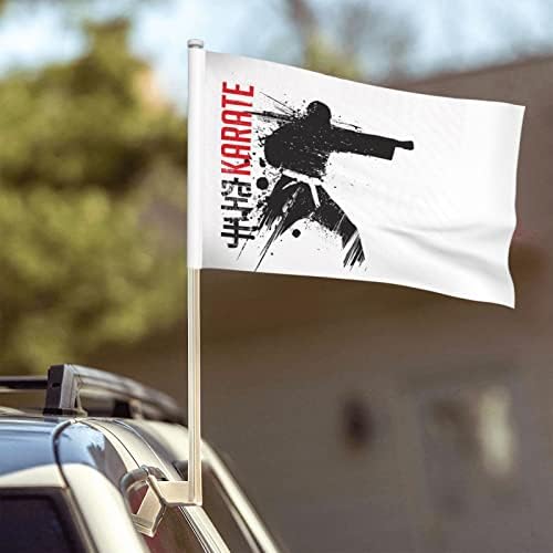 דגל מכונית קראטה 12 × 18 אינץ 'קליפ קליפ רכב רכב קישוט חיצוני תליון רכב