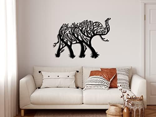 Dekadron Elephant Art Metal Wall Art, מתנות פילים, עיצוב קיר מתכת פיל, עיצוב משרד ביתי, שלט קיר חיצוני מקורה,