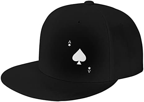 אייס של ספיידים פוקר שטוחים שוליים שופע כובע בייסבול כובע מתכוונן לגברים ונשים שחור