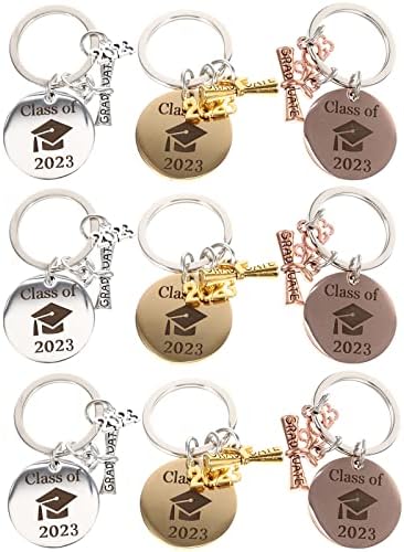 לואזי 9 יחידות כיתה של 2023 מחזיקי מפתחות סיום מחזיקי מפתחות מתנות בשבילה / לו נירוסטה 2023 גראד מזכרות