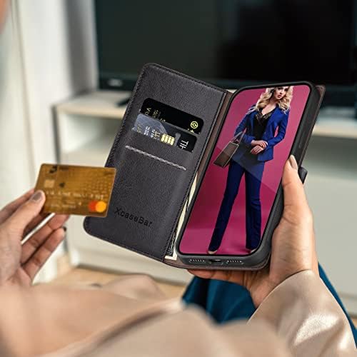 Xcasebar 2-in-1 ניתנת לניתוק עבור סמסונג גלקסי S22 5G ארנק עם 【חסימת RFID】 מחזיק כרטיסי אשראי, הפוך ספר