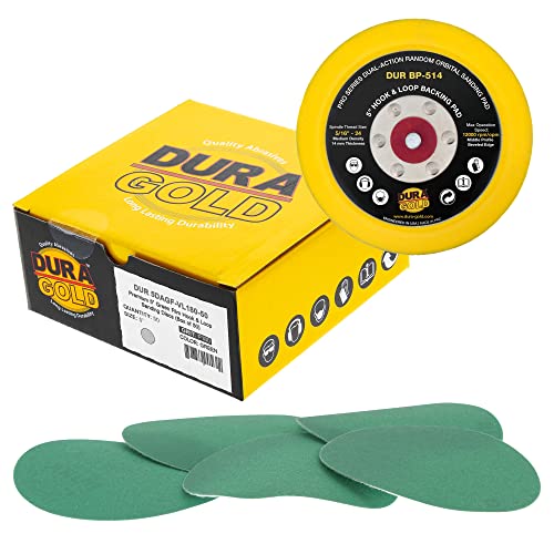 Dura -Gold 5 דיסקי מלטש סרטים ירוקים - 180 חצץ ו -5 וו וולאה דה פלטה