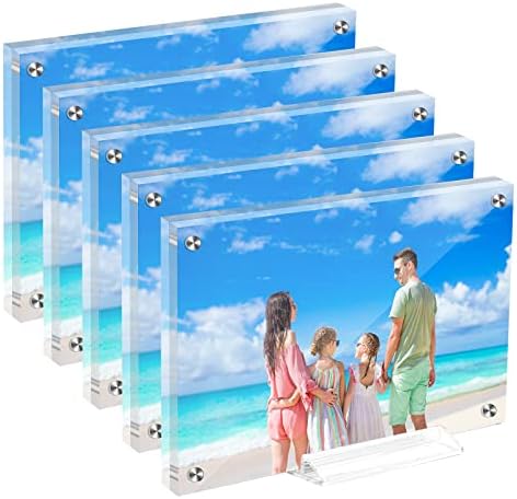 Tneltueb 1 חבילה מסגרת תמונה אקרילית 5x7 מסגרת ברורה לתמונות עמידה בחינם מסגרות צילום דו צדדיות