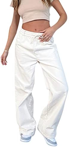 מכנסי קיץ של מיאשוי לנשים מזדמנים פלוס גודל גודל צבע אחיד מותניים גבוה