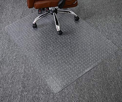 מחצלת כיסא הומק לשטיחים מקיר לקיר, 48 איקס 36 מחצלות רצפה משרדיות עבות שקופות לרצפות שטיח ערימה נמוכה