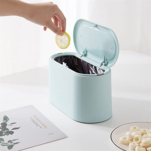 פח אשפה של Abecel, מיני פח אשפה עם מכסה זבל קטן יכול לפח פלסטיק זעיר מקפיץ סלי פסולת של משטח המשרדים למטבח