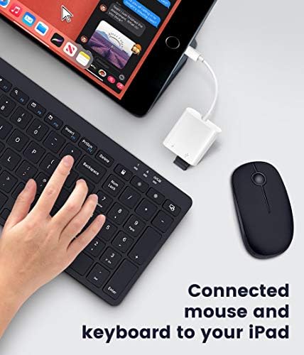 Fubiaofei 2 חבילה מתאם USB לאייפון, iPad ל- USB נקבה OTG Adpater, מתאם USB נייד לאייפון עם יציאת טעינה,