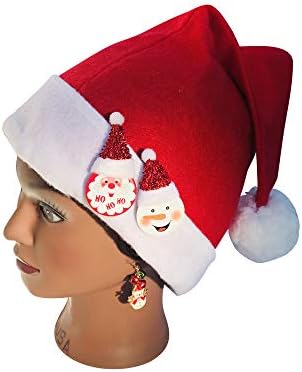 סנטה כובע, חג כובע כפתור סיכות וחגיגי שלג עגילים