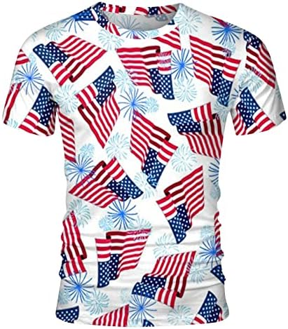חולצות גברים קיץ דגל יום העצמאות לגברים דגל אביב/ספורט פנאי קיץ שרוול ארוך נוח לגברים