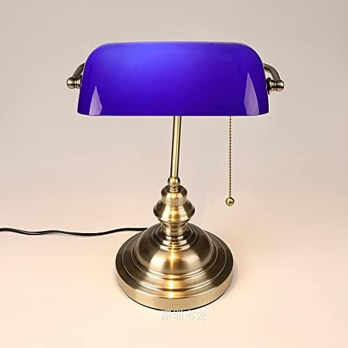 AAXYZX V-INTAGE LAST מנורת/שולחן אור/לימוד מיטה מנורה של בנקים משרדים עם צל זכוכית כחול/לבן/כתום,