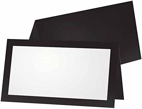 שחור כרטיסי מקום-שטוח או אוהל-10 או 50 חבילה - לבן ריק קדמי עם מוצק צבע גבול-מיקום שולחן שם ישיבה
