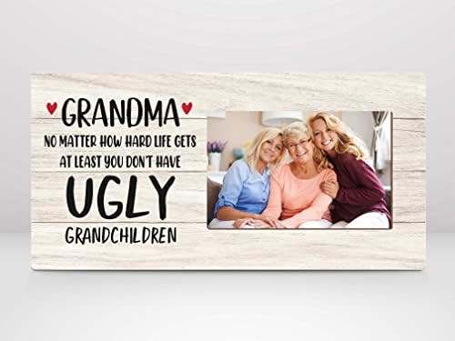 סבתא של פורומה לפחות אין לך נכדים מכוערים מסגרת תמונה - מתנות ליום הולדת ליום האם לסבתא מנכדת הנכד, מתנת