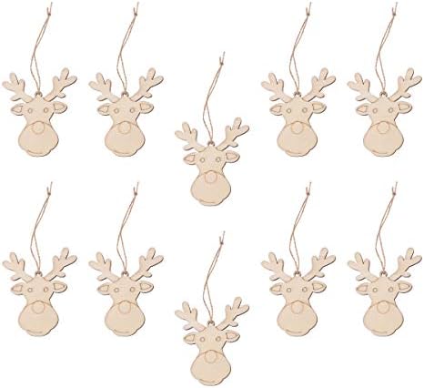מלאכה 10 יחידים איילים עיצוב ראש תליון תליון חג המולד עץ תגי תלאות אבזרים דקורטיביים ציוד לחג המולד עם