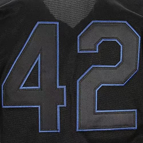 אגדה שחורה של גברים שחור בייסבול ג'רזי מספר 42 חולצות גופיות רטרו אורות רקמות וינטג '