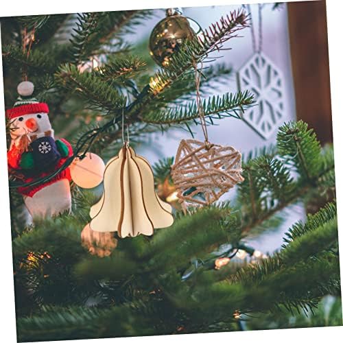 6 יחידות חג המולד תלת ממדי תליון יערי דקור המולד דקור המולד קישוטי מלאכת עץ חתיכות חג המולד עץ מגזרות