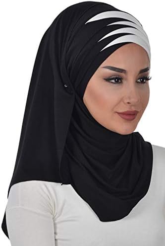 העיצוב של עיישה חיג'אב צעיפים מוסלמים לנשים,%100 כותנה גופרת גופיות טורבן, 2 צבעים
