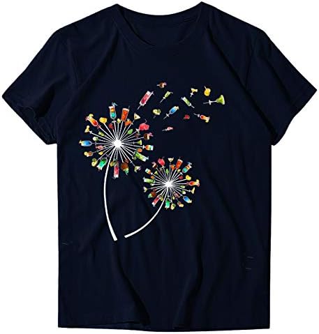 חולצות לנשימה אופנה צוות צוואר חולצות לנשים לקשור צבע רופף בכושר קיץ קצר שרוול טרנדי מזדמן