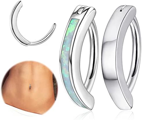 2 יחידות 14 גרם שלט טבור טבעת לנשים כירורגי פלדה אופל בטן טבעת פשוט הפוך טבור טבעות גוף תכשיטים