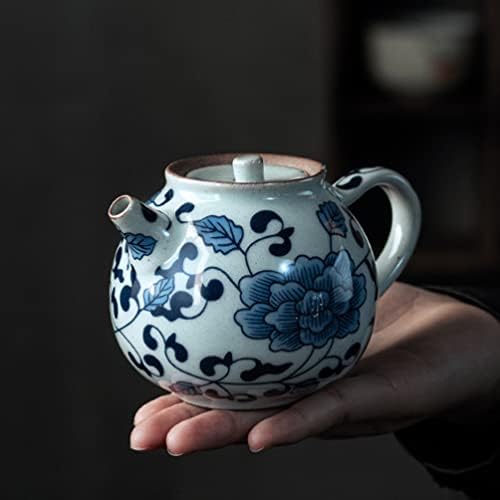 עיצוב משרד קאבילוק קרמיקה קומקום פרח כחול ולבן סיר קפה לבן בסגנון סיני תה קומקום סיר מים עם ידית תה דוד חרסינה