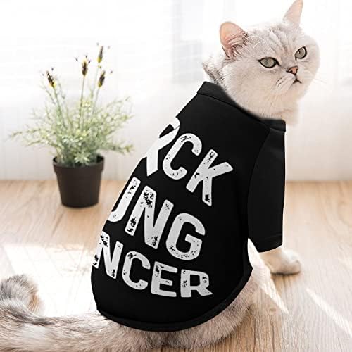 Funnystar Fuck סרטן ריאות הדפס סווטשירט חיית מחמד עם סרבל סוודר פליס לכלבים חתול עם עיצוב