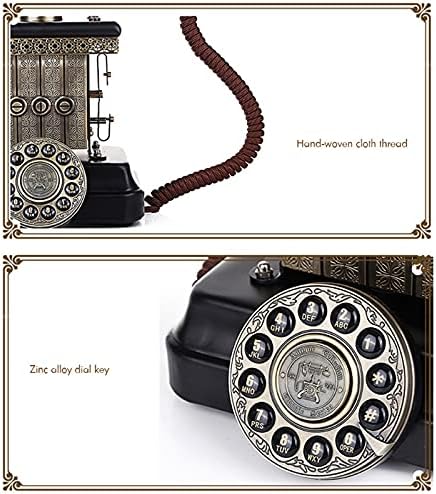 טלפון עתיק של Geltdn, טלפון קלאסי קלאסי טלפון קווי קשת אירופאי טלפון דקורטיבי דייל רוטרי עם אוזניות