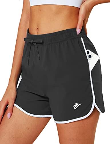 מכנסיים קצרים לנשים מג'קומסן טיול מכנסיים קצרים אתלטי 2 כיסים מהיר יבש חיצוני קיץ ריצה יוגה אימון