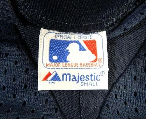 1983-90 מלאכים קליפורניה 3 משחק הונפק תרגול חבטות כחול ג'רזי S DP21472 - משחק משומש גופיות MLB